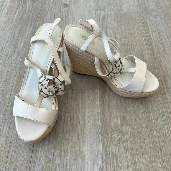 Womens Michael Kors White Wedges - 6 - Picture 1 of 10